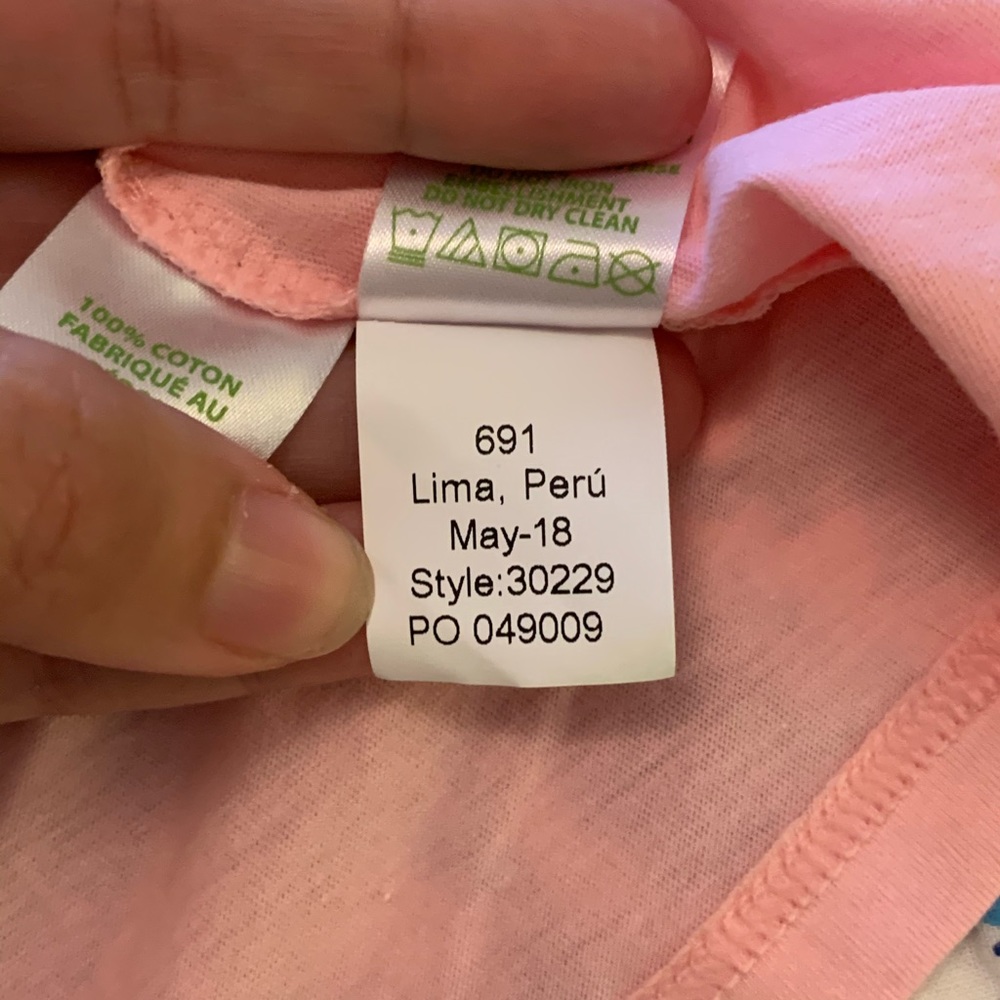 Lily Pulitzer pink T w/monkey screen print, XL - Picture 6 of 6